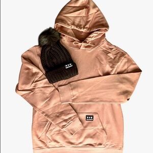 Official #ivegotyourback911 Campaign Hoodie Medium and Faux Fur Pom-Pom Knit Hat